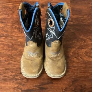Twister Toddler Ben Baby Bucker Brown and Navy Square Toe Cowboy Boots